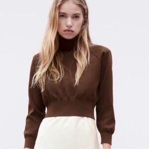 Zara Brown Turtleneck Sweater Size Small